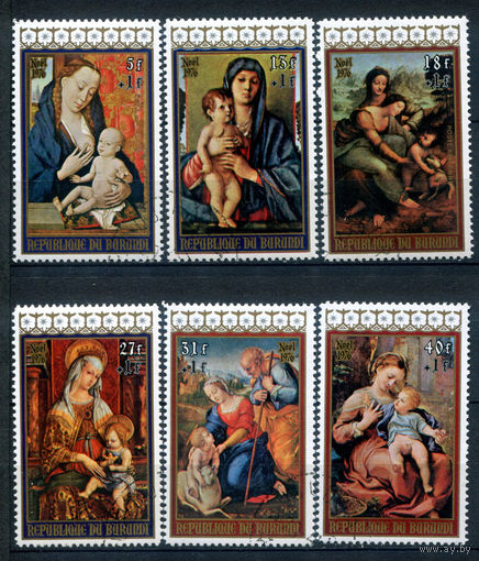 Бурунди - 1976г. - Рождество. Картины - 6 марок - полная серия, гашёные с клеем [Mi 1290 A - 1295 A]. #3-WK-93-A-2