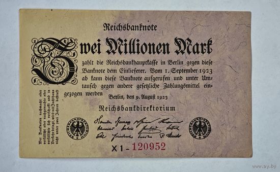 1923 год Германия 2 000 000