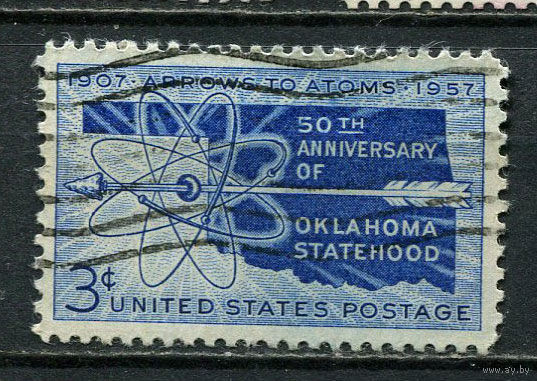 США - 1957 - 50-летие штата Оклахома - [Mi. 714] - полная серия - 1 марка. Гашеная.  (Лот 56GQ)-T41P10