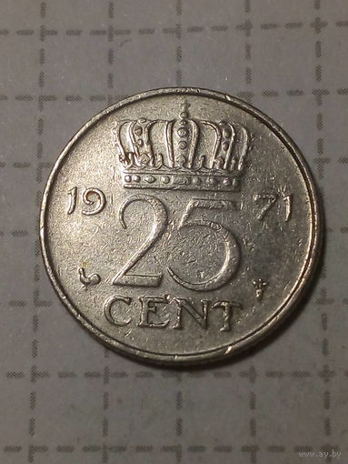 25 центов Нидерланды  1972 год