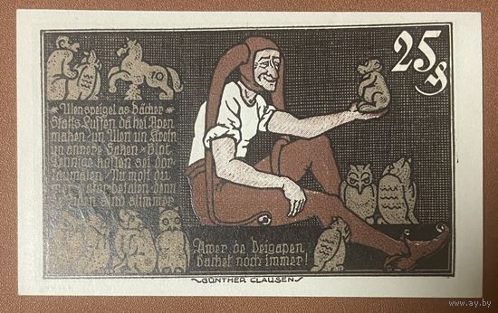 Нотгельд 25 пфеннигов 1921 год. Брауншвейг. Веймарская республика