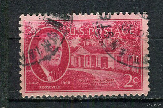 США - 1945 - Рузвельт 2С - [Mi.535] - 1 марка. Гашеная.  (Лот 55CN)