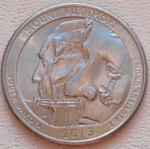 США 25 центов (квотер) 2013 D Mount Rushmore South Dakota