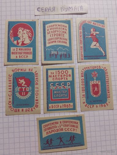 Спичечные этикетки ф.Гомель. Физкультура в БССР. 1961 год