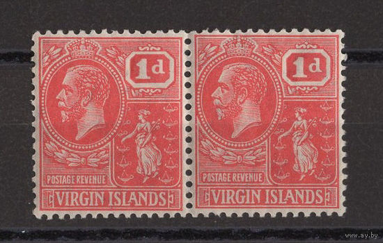 1922 Виргинские острова** Георг V, сцепка 2 марки (SG 87)