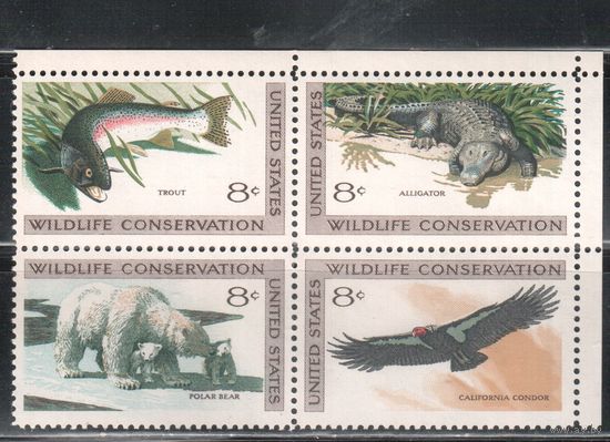 США-1971, (Мих.1037-1040),  ** , Фауна (полная серия)