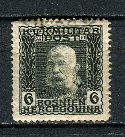 Босния и Герцоговина (Австро-венгерская администрация) - 1912/1914 - Кайзер Франц Иосиф I 6H - [Mi.68] - 1 марка. Гашеная.  (Лот 65CX)