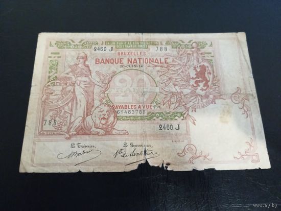 20 франков 1919 года Бельгия