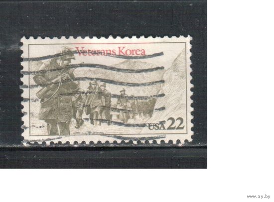 США-1985, (Мих.1762),  гаш., Ветераны войны в Корее,(одиночка)