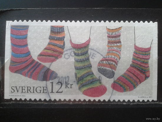 Швеция 2011 Вязаные носки Михель-2,5 евро гаш