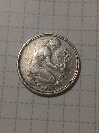 50 пфеннигов ФРГ 1950 год  D