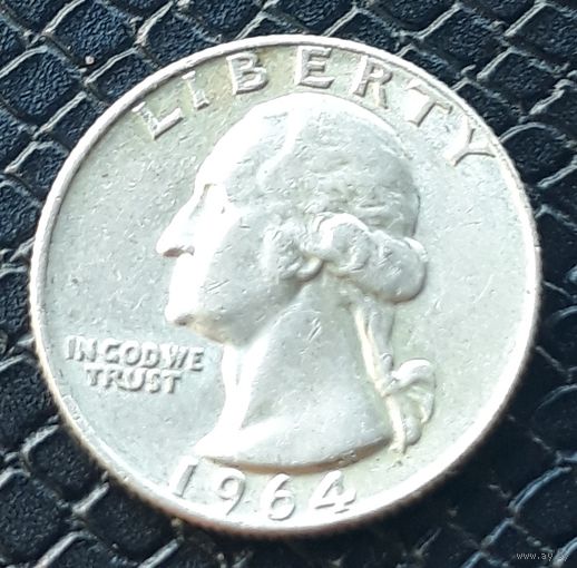 Квотер (25 центов) 1964 D США Серебро