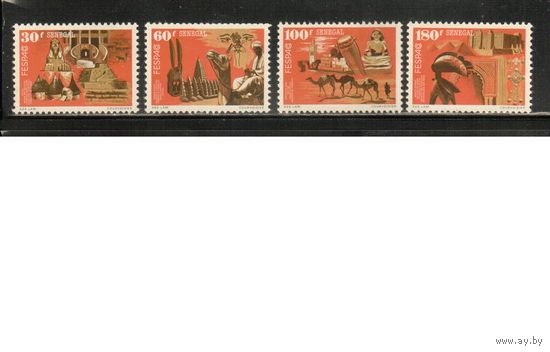 Сенегал-1991 (Мих.1120-1123) ,  ** , Культура, Искусство,Фауна, Верблюды(полная серия)