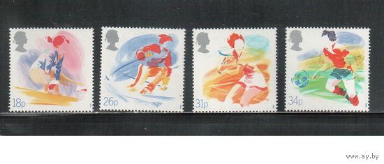 Великобритания-1988(Мих.1143-1146)  **  , Спорт, Футбол, Теннис (полная серия)
