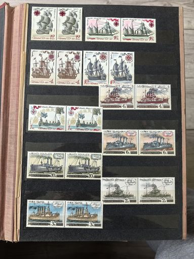 Лот марок чистых сцепок корабли 1971-1972 год
