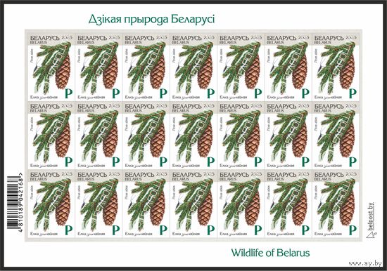 Беларусь 2025г 18-й стандартный выпуск. Елка звычайная (самокл. )MNH