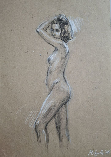 "Обнажённая задумчивая" зарисовка а4