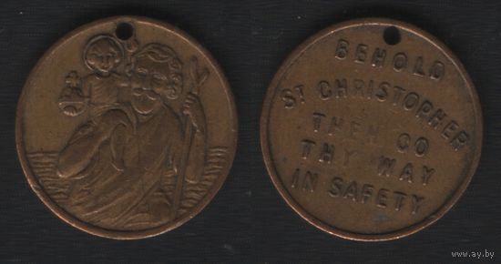 SEHOLD St Christopher then go thy way in Safety -- св.Христоф с ребенком (17,9мм_гр) (f0