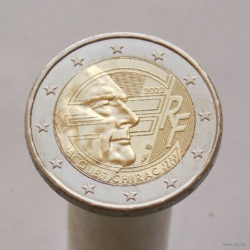 Франция 2 евро 2022 Жак Ширак