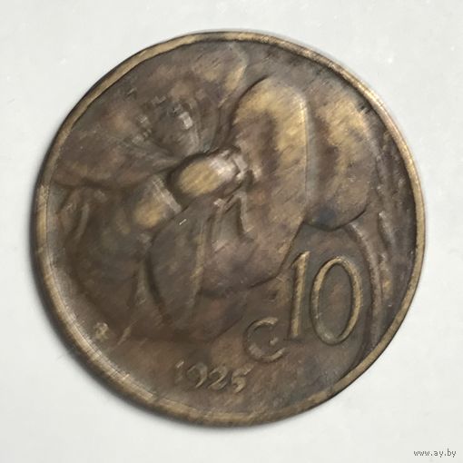 Италия 10 чентезимо, 1925
