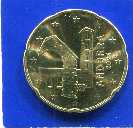 Андорра 20 евроцентов 2024 UNC