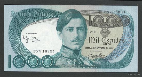 Португалия 1000 эскудо 1981 года. Тип Р-175c. Состояние aUNC