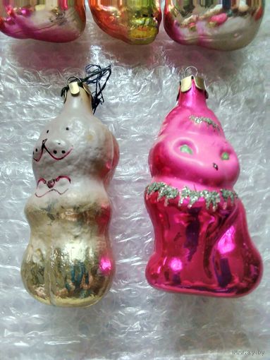 Елочные игрушки СССР.Лиса и собачка.