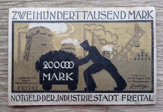 Werty71 Германия 200000 марок 1923 банкнота Фрайталь
