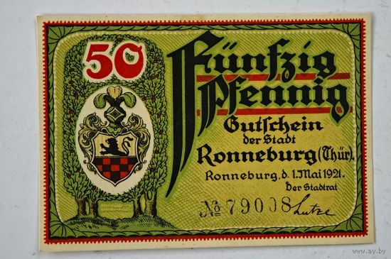 1921 год 50 пфеннигов Германия нотгельд