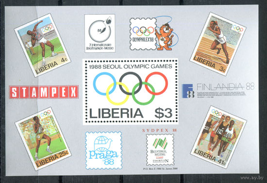 Либерия - 1988г. - Олимпийские игры - полная серия, MNH [Mi bl. 114] - 1 блок