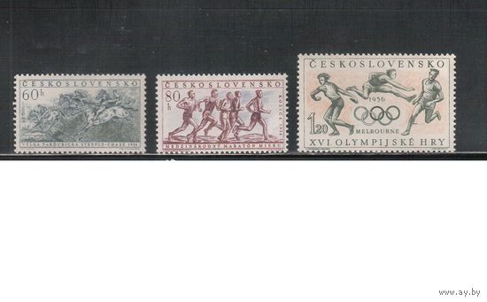 Чехословакия-1956,(Мих.981-983)  **   , Спорт,ОИ-1956 (полная серия)