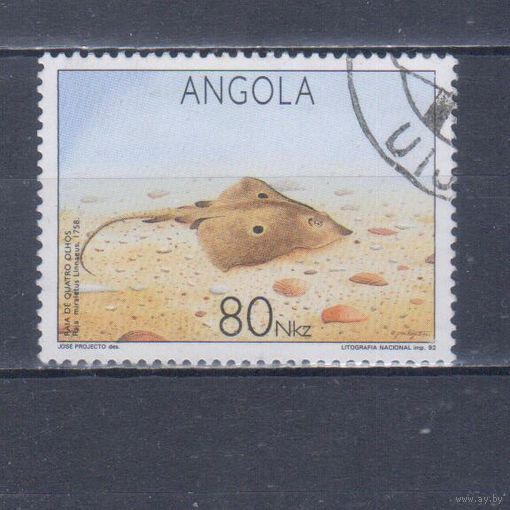 [698] Ангола 1992. Фауна.Рыба. Концовка серии. Гашеная марка.