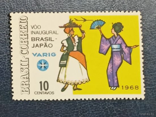 Бразилия** 1968 перелет Бразилия Япония полная серия без наклеек и ихследов