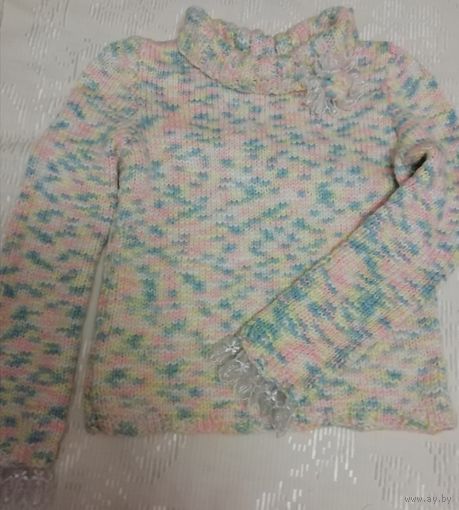 Нежный свитерок ручной вязки, тёплый, мягкий, 44 размера.