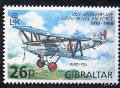 Гибралтар 1998, 80 лет королевским ВВС, Военный Самолёт  MNH