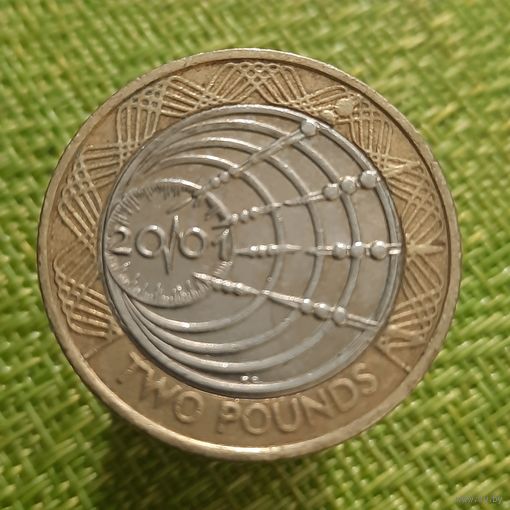Великобритания 2 фунта 2001 г 100 лет трансатлантическому радио сигналу