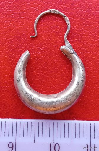 Серьга, серебро, 84