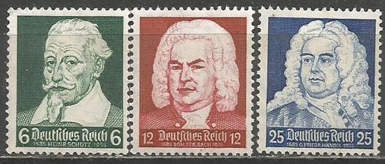 Германия(Рейх). Композиторы. 1935г. Mi#573-75. Серия.