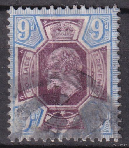89.Br. Великобритания. Эдуард VII. 9P. 1902 г. Стандарт. Mi.#112A.