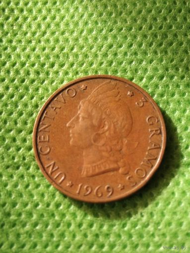 7. Распродажа! Доминиканская республика 1 сентаво 1969 г. Нечастая! ФАО