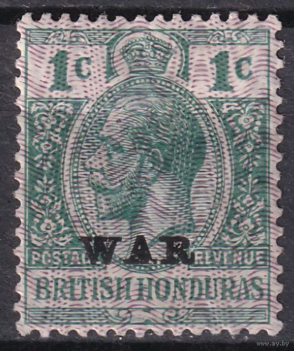 12.BrK. Великобритания. Колонии. Британский Гондурас. Георг V. Стандарт. 1916 г. Надпечатка. 1c. Mi.#79.