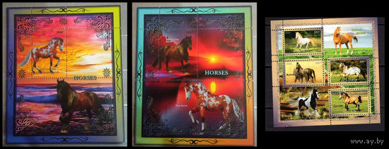 СЕРИЯ Блоков лошади фауна  MNH