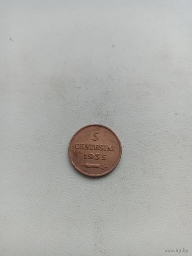 Сан-Марино 5 чентезимо 1935 год
