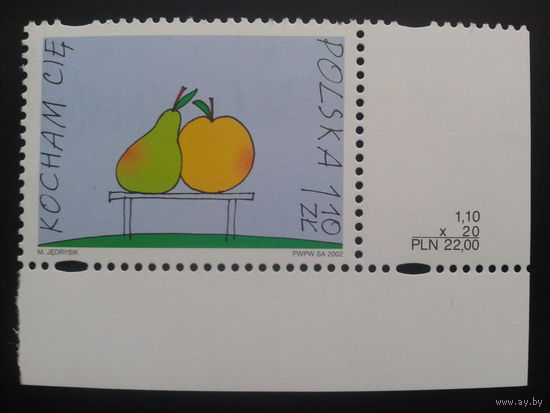 Польша 2002 фрукты одиночка