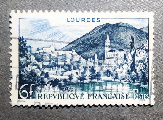 Марка Франция 1954 год Город Лурд