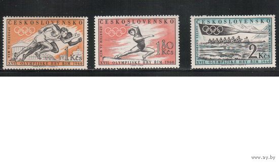 Чехословакия-1960,(Мих.1206-1208)  **   , Спорт,ОИ-1960 (полная серия)