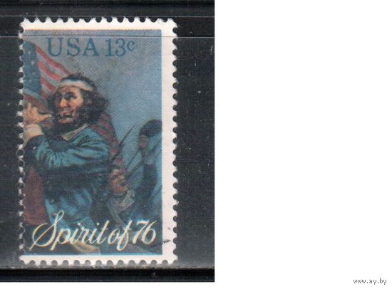 США-1976, (Мих.1197) , гаш.  , 200-лет независимости, Живопись,Флаг
