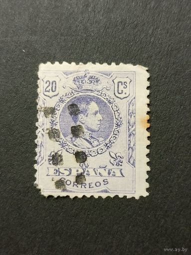 Испания 1917-1921. Король Альфонсо XIII - синие контрольные цифры на оборотной стороне