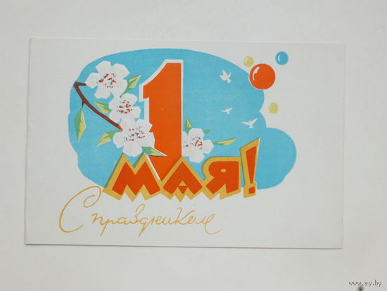 Пинская 1 мая 1971  9х14 см открытка БССР