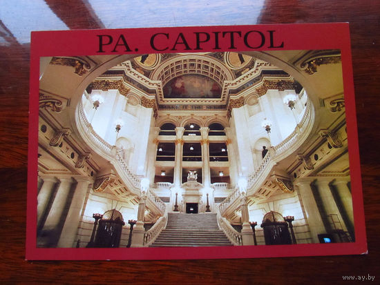 С005-3063 Открытка PA Capitol Pennsylvania Capitol Капитолий Пенсильвания США Конец 1990-х – начало 2000-х Подписана
